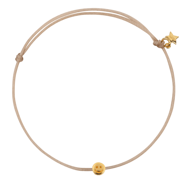Mini Smiley Rope Bracelet Beige