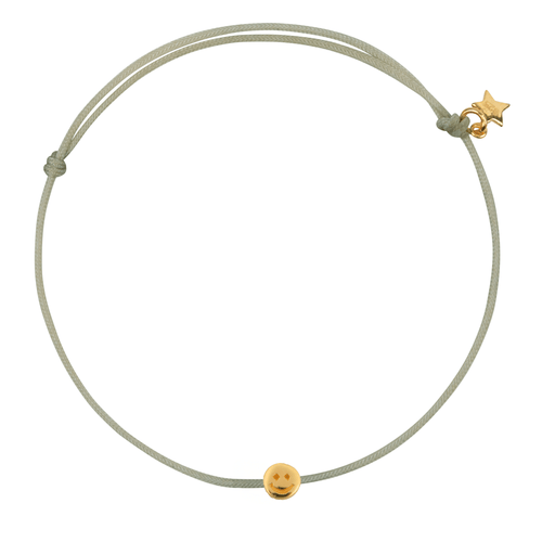 Mini Smiley Rope Bracelet Moss Green
