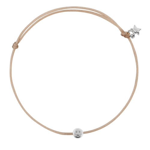 Mini Smiley Rope Bracelet Beige