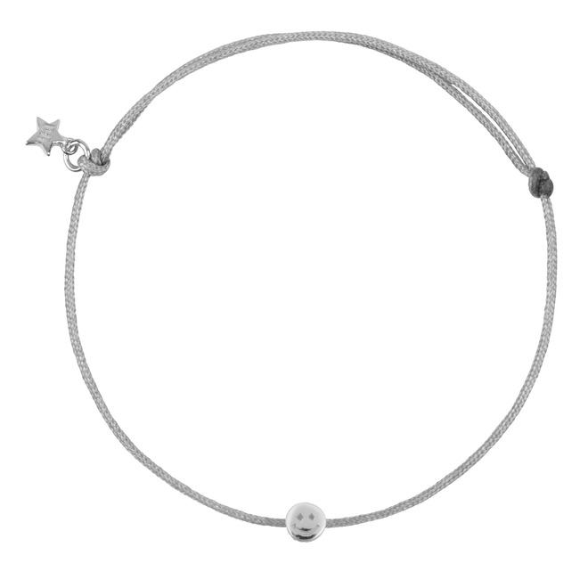 Mini Smiley Rope Bracelet Blue Grey