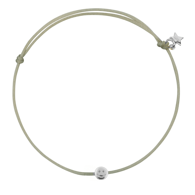 Mini Smiley Rope Bracelet Moss Green