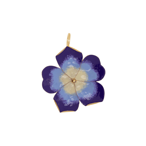 Charm Flower Brass Blue