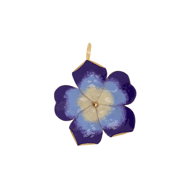Charm Flower Brass Blue