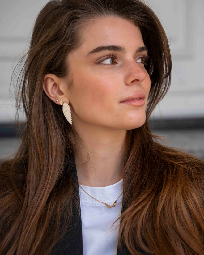 White Wing Stud Earring