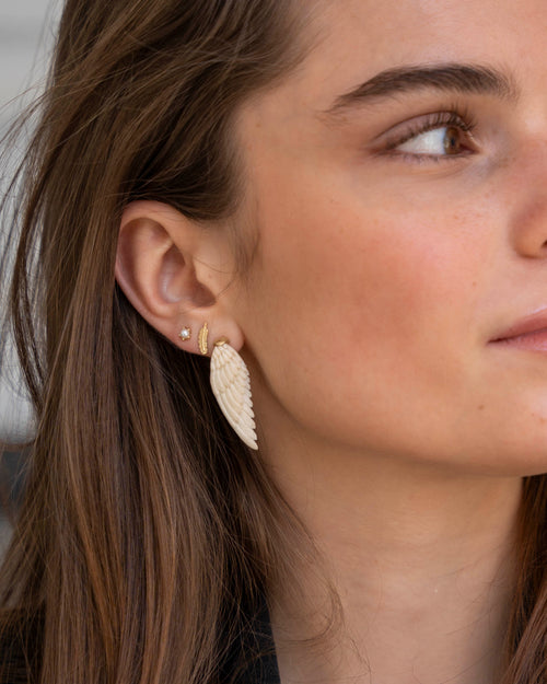 White Wing Stud Earring