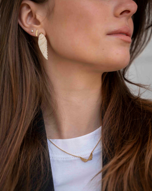 White Wing Stud Earring