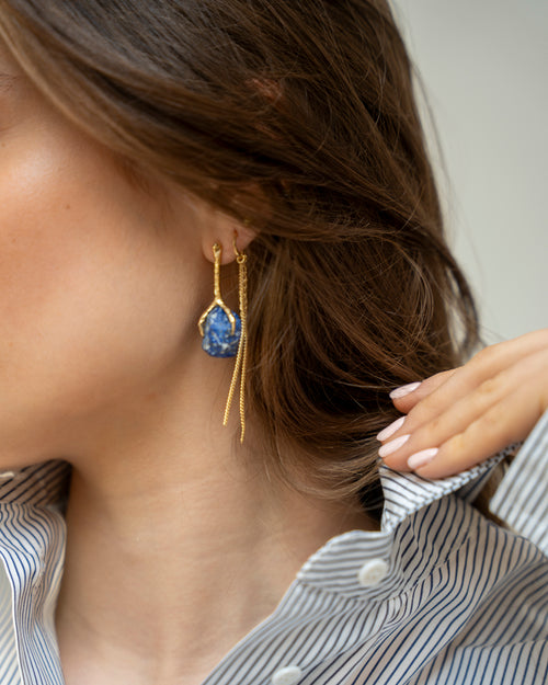 Claw Stud Lapis Lazuli Earring (single)