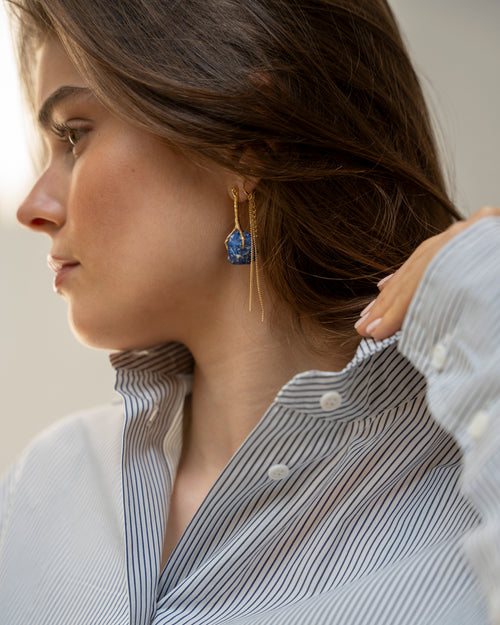 Claw Stud Lapis Lazuli Earring (single)