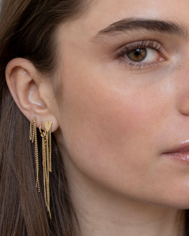 Heart Chain Stud Earring (one piece)