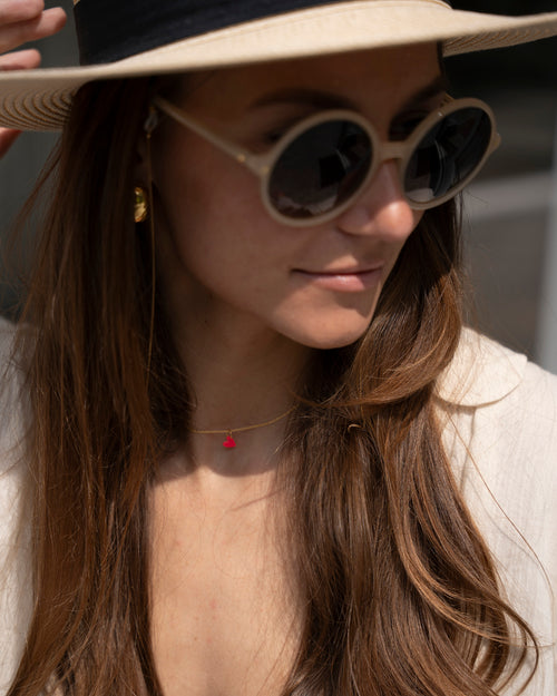 Small Neon Pink Heart Necklace