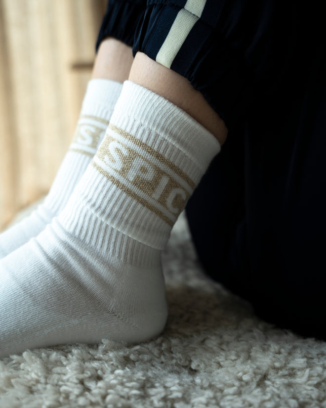 Sock White Gold Sporty Spice Stripes