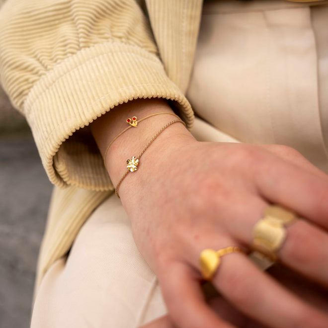 Medium Gevlochten Bloem Touw Armband