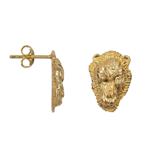 E2002 Gold Plated EARRING Lion Head Small Stud Earring Gold Plated 49,95 euro
