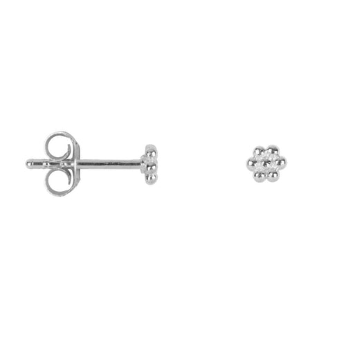 E2040 Silver EARRING Dotted Round Flower Stud Earring Silver 22,95 euro