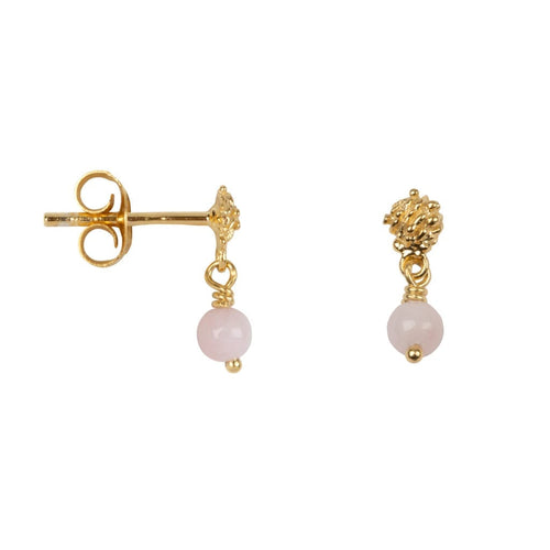 E2049 Gold PINK EARRING Dotted Stud Pink Stone Stud Earring Gold Plated 29,95 euro