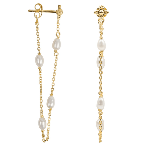 Pearl Chain Stud Earring