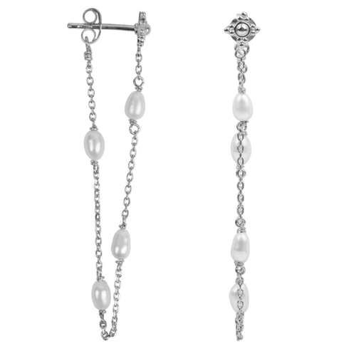 Pearl Chain Stud Earring