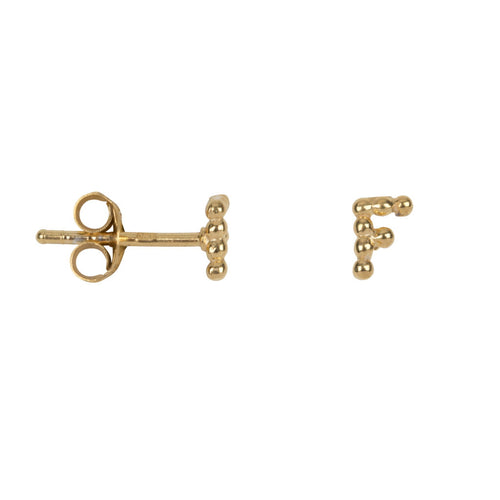 E2082 Gold Letter F Letter Stud F Earring Gold Plated 24,95