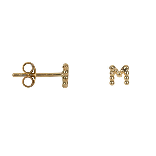 E2082 Gold Letter M Letter Stud M Earring Gold Plated 24,95