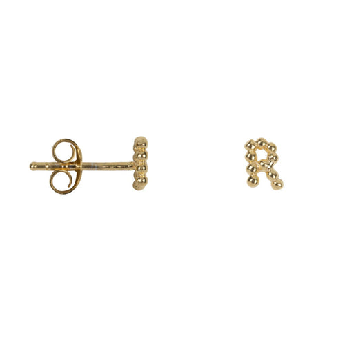E2082 Gold Letter R Letter Stud R Earring Gold Plated 24,95