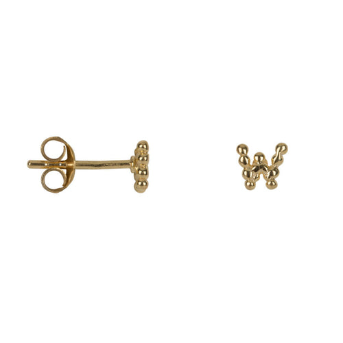 E2082 Gold Letter W Letter Stud W Earring Gold Plated 24,95
