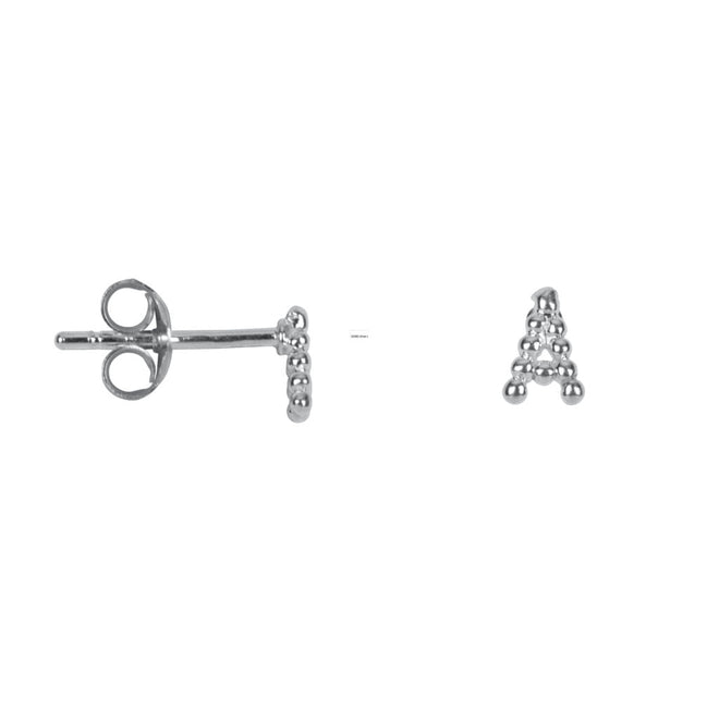 E2082 Silver Letter A Letter Stud A Earring Silver 22,95