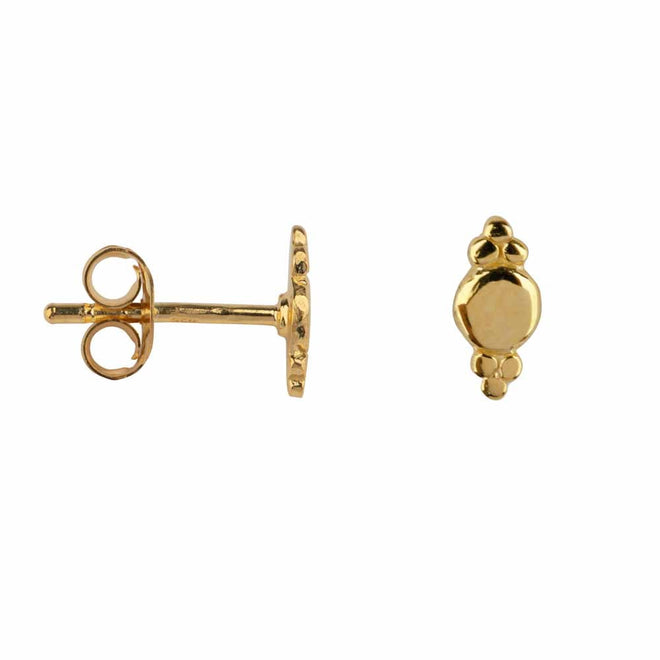 Shiny Round Six Dots Stud Earring Gold Plated