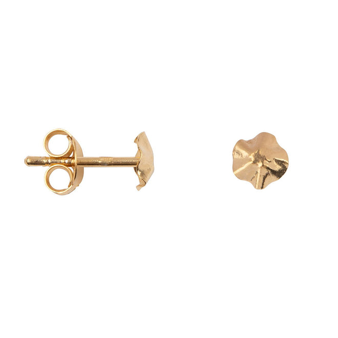 E2159 Gold Folded Round Mini Stud Earring Gold Plated