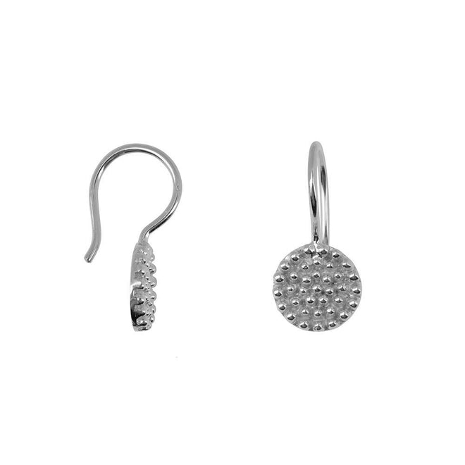 E2170 Silver Round Dotted Hook Earring Silver
