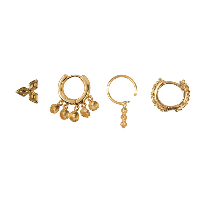 E2177 Gold Mix and Match 5 Retro Mix Gold Plated (4 pieces)