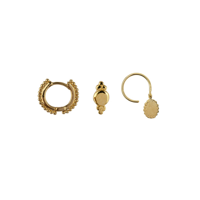 E2180 Gold Mix and Match 8 Dots Mix Gold Plated (3 pieces)