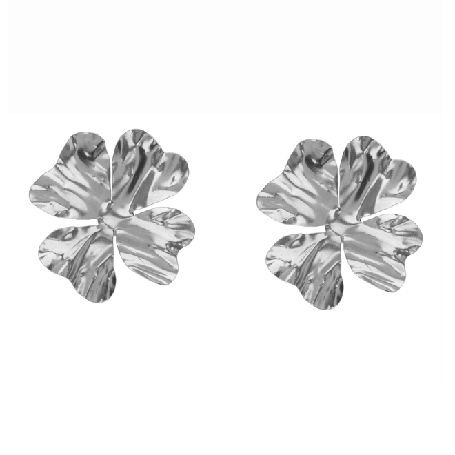 gevouwen flinterdunne bloemen oorbellen goud