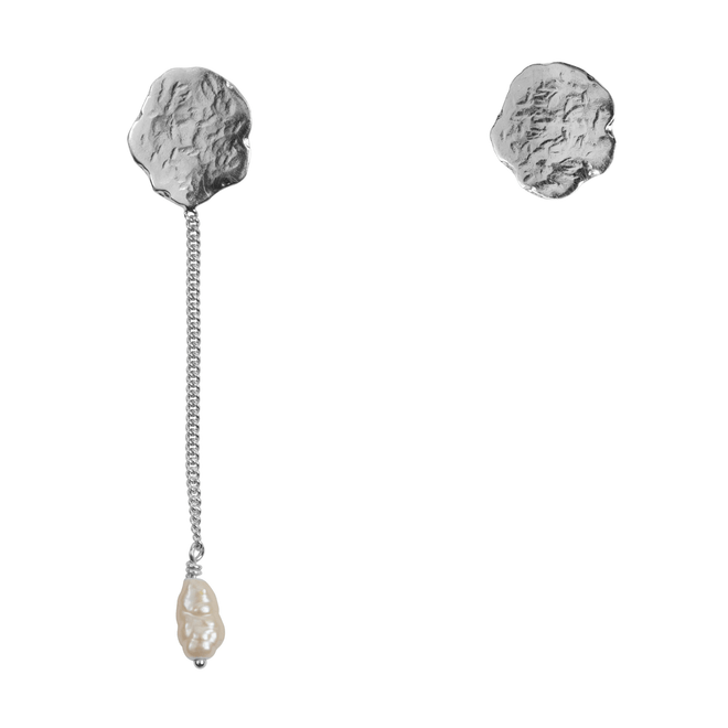 Hamergevormde Platte Munten Ketting Parel Oorknop