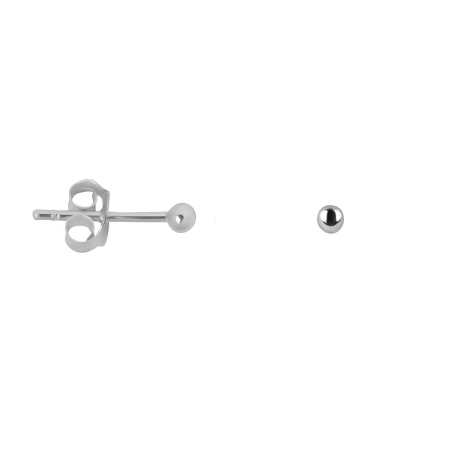 E2265a Silver Ball Stud Earring Small Silver