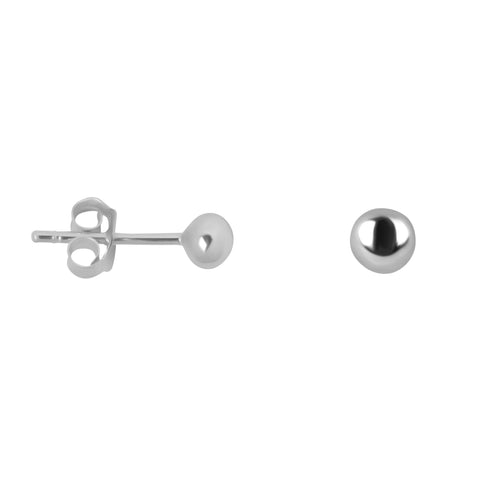 E2265c Silver Ball Stud Earring Large Silver