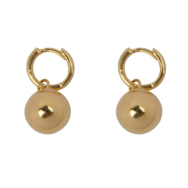 E2267 Gold Small Hoop Ball Earring Gold Plated