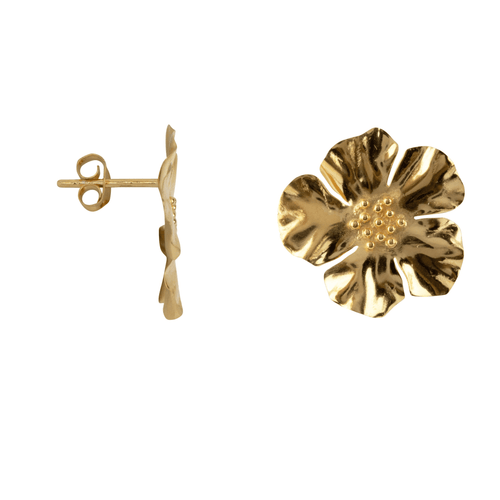 E2276 Silver Large Folded Flower Stud Earring Silver 2