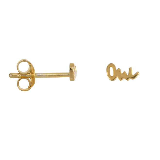 E2325 Gold Small Oui Stud Earring Gold Plated
