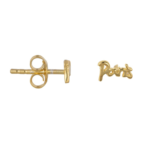 E2326 Gold Small Paris Stud Earring Gold Plated