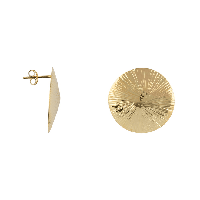 Ribbed Full Moon Earring