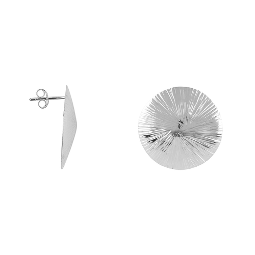 Ribbed Full Moon Earring