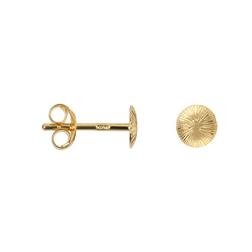 Ribbed Medium Moon Stud Earring