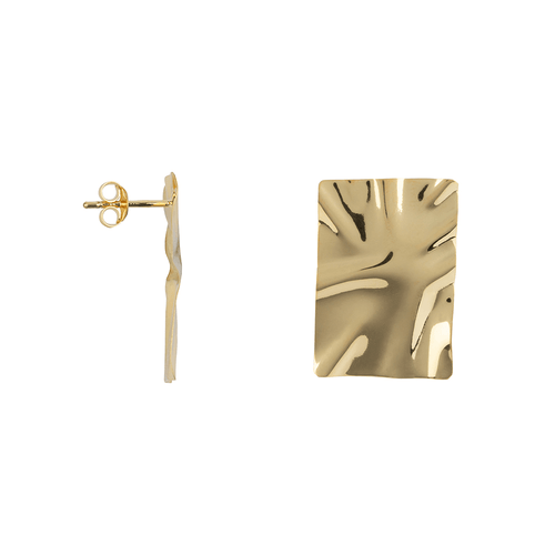 Folded Large Rectangle Stud Earring