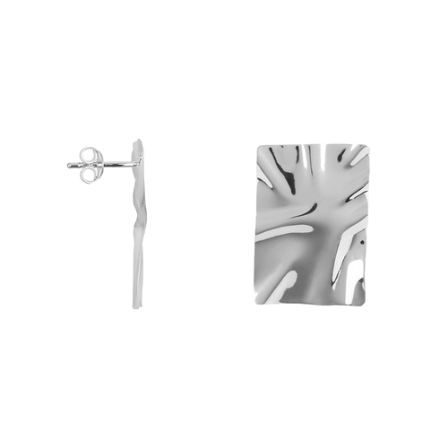 Folded Large Rectangle Stud Earring