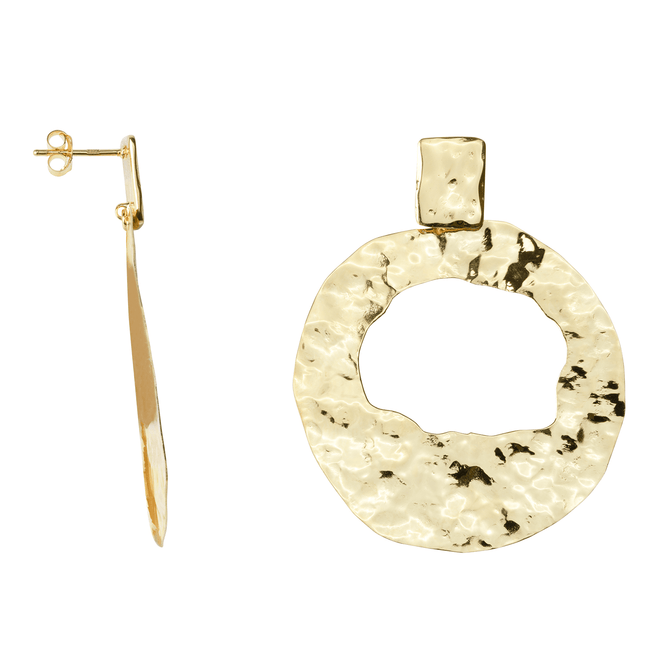 Folded Open Circle Stud Earring