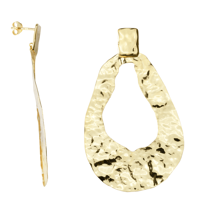Folded Open Drop Stud Earring