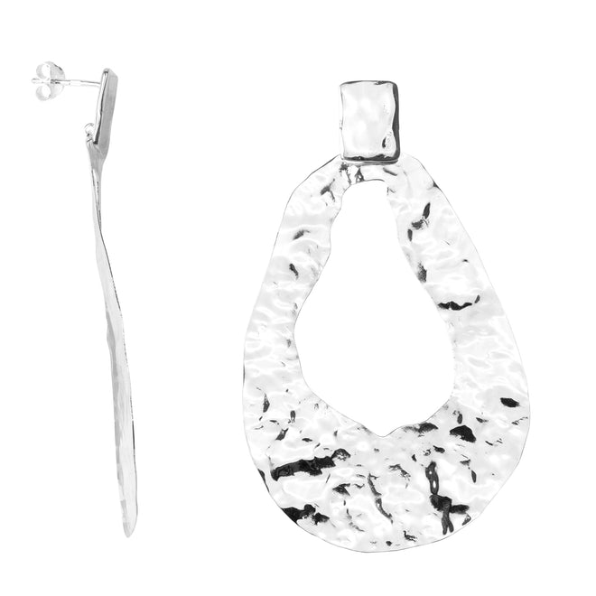 Folded Open Drop Stud Earring