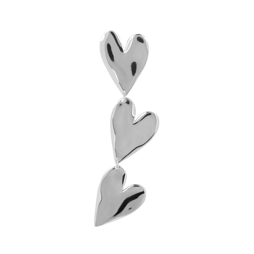 Three Double Heart Earring (one piece)