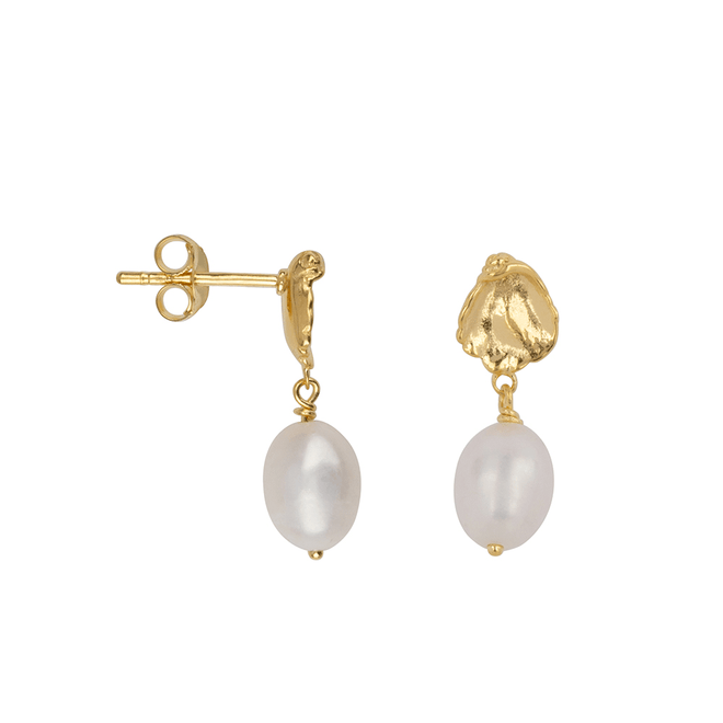 Mini Oyster Stud Pearl Earring