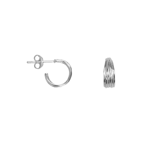 Hammered Multiple Hoop Small